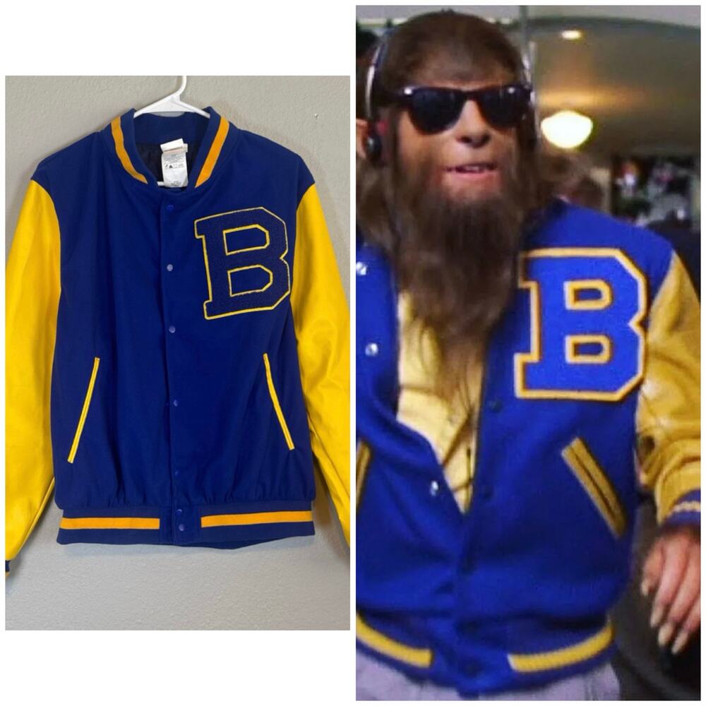 Teen Wolf Letterman Jacket Blue Yellow Medium 80s Costume